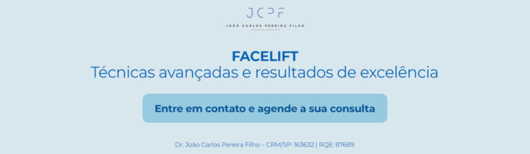 Banner de chamada para agendamento de consulta sobre facelift com o Dr. João Carlos Pereira Filho – JCPF Cirurgia Plástica